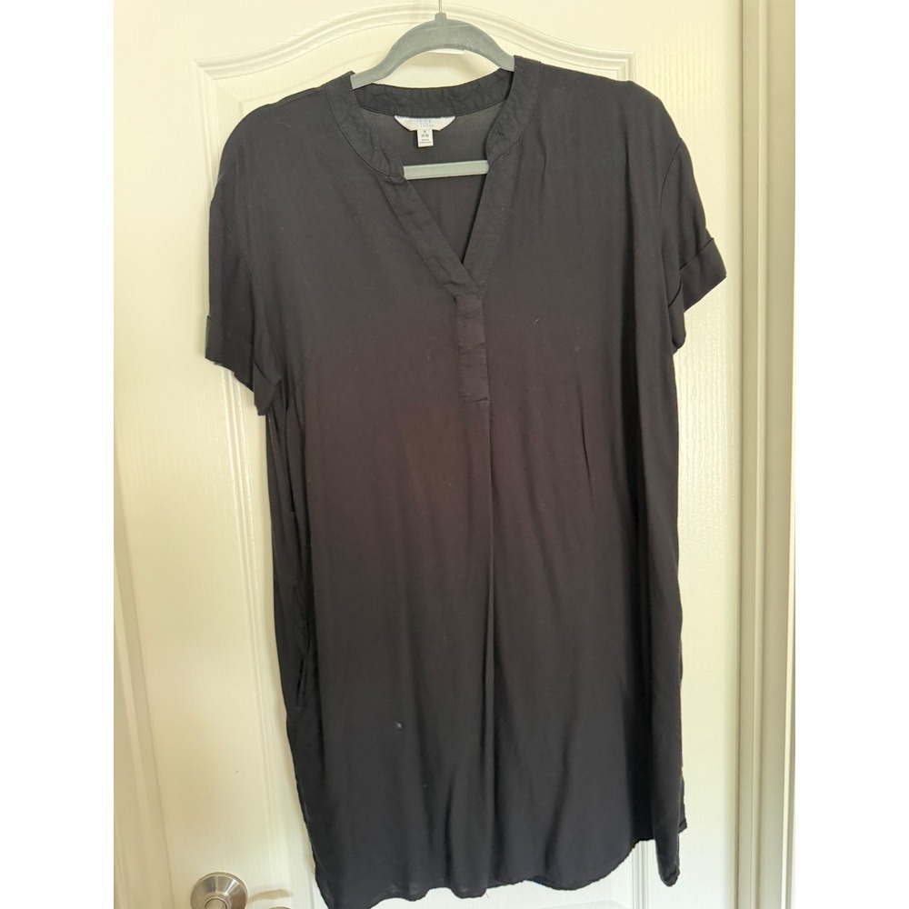 Time and Tru Black Shift Dress Women Short Sleeve Knit EUC S 4-6